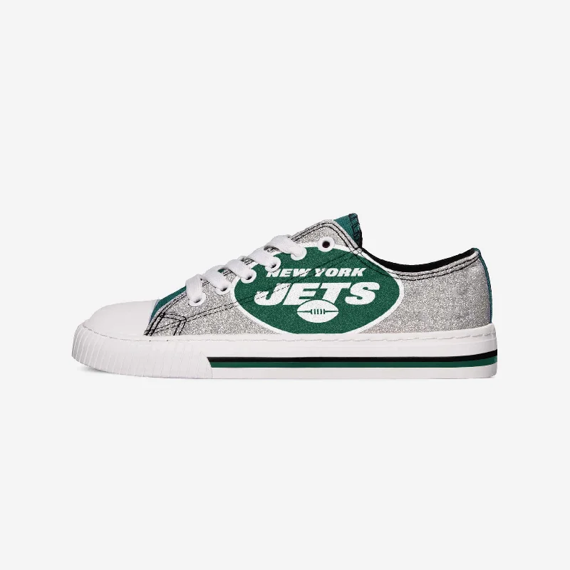 New York Jets Womens Glitter Low Top Canvas Shoe