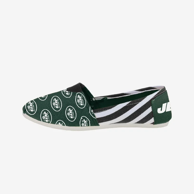 New York Jets Womens Stripe Canvas Shoe