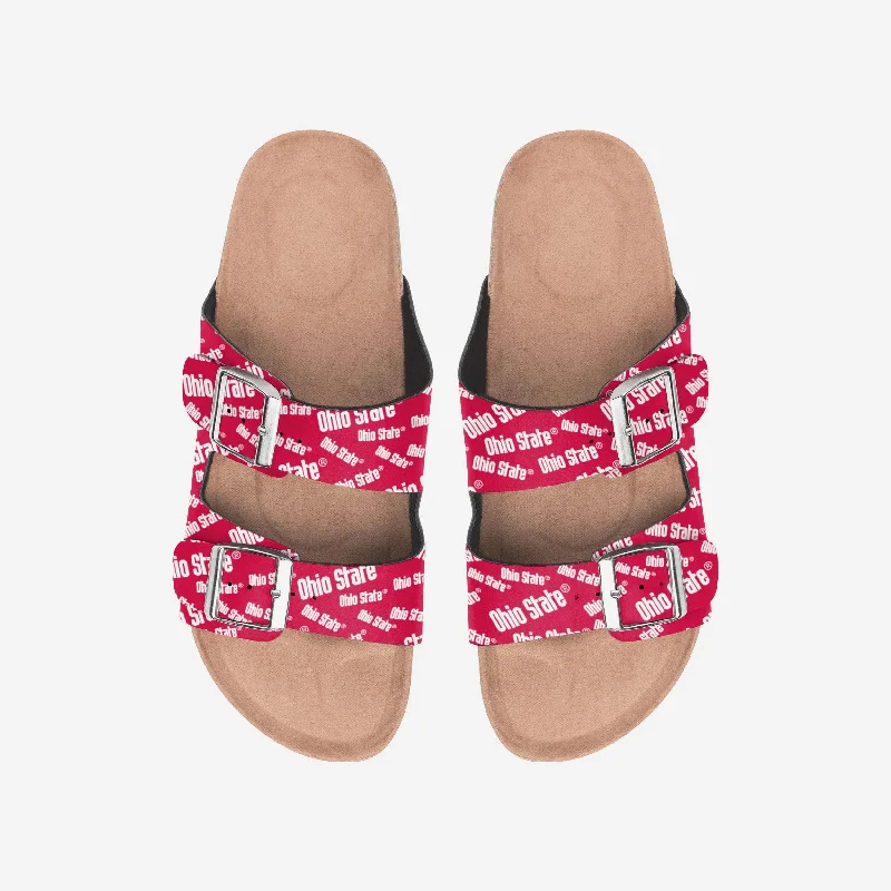 Ohio State Buckeyes Womens Mini Print Double Buckle Sandal