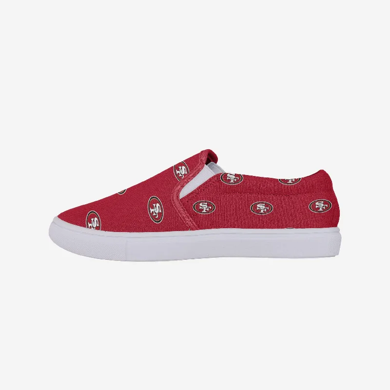 San Francisco 49ers Womens Repeat Logo Slip On Canvas Shoe