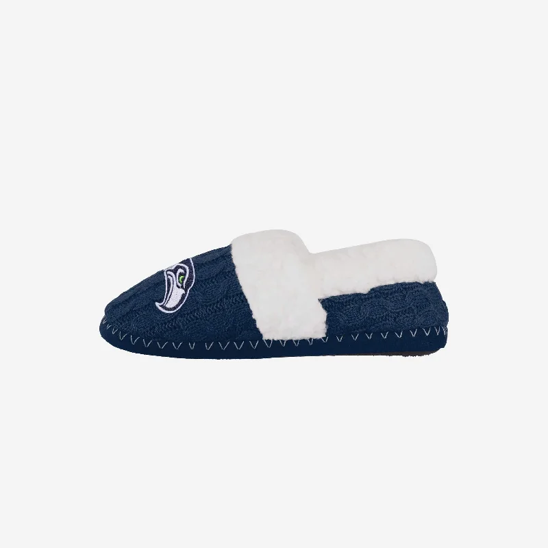 Seattle Seahawks Womens Team Color Moccasin Slipper