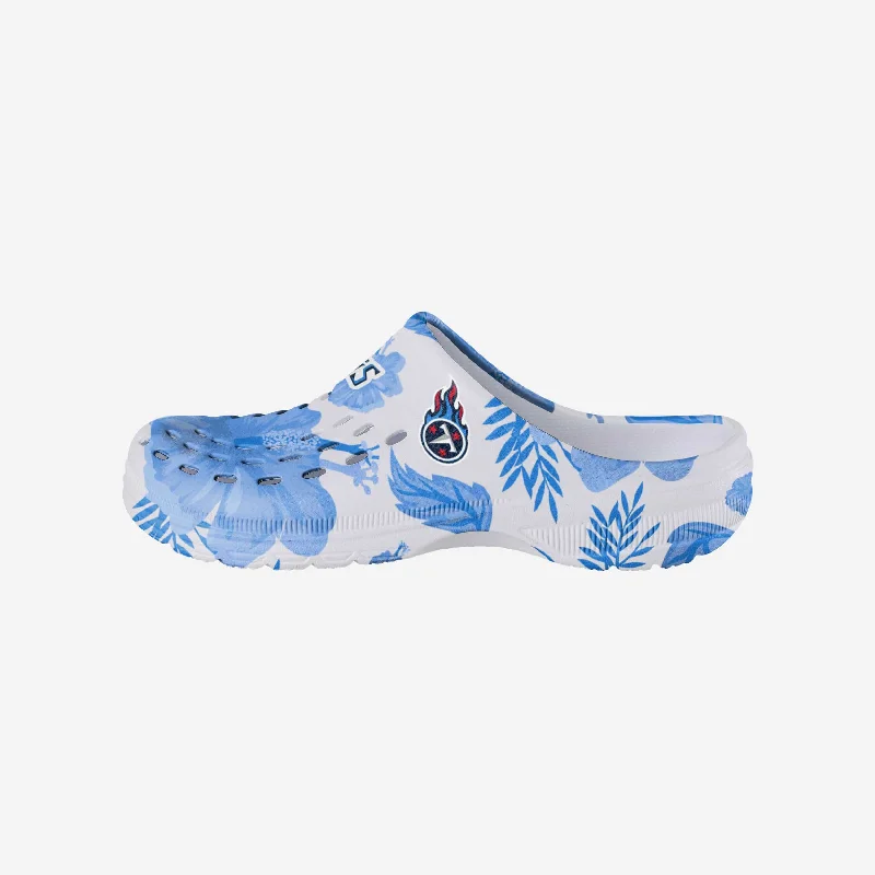 Tennessee Titans Womens Floral White Clog