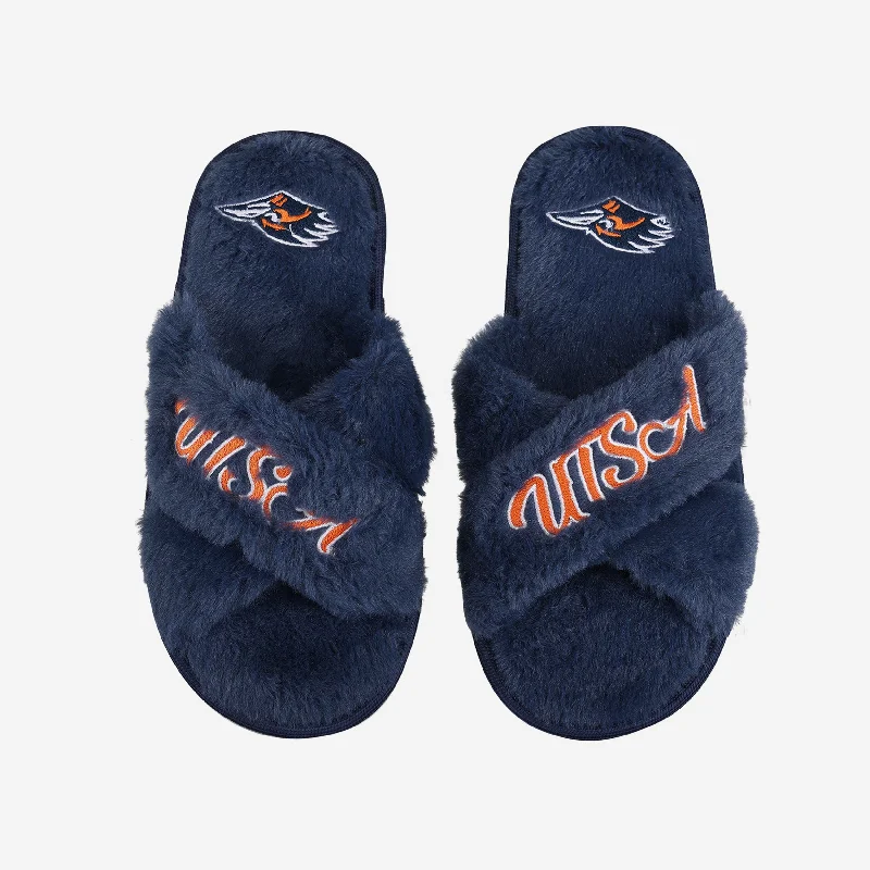 UTSA Roadrunners Womens Script Wordmark Fur Cross Slide