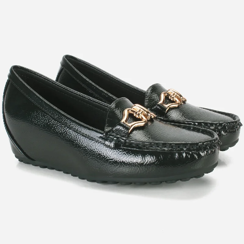 Womens ""ALORA"" High Wedge Comfy Moccasins