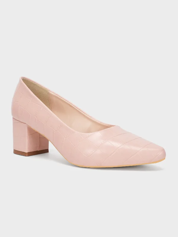 Women's ""KIENNA"" Textured Block Heel Courts